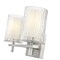 Z-Lite Grayson Vanity, 2-Light, 16 In.W x 5.75 In.L x 8.5 In.H, Brushed Nickel/Clear + Etched Opal 1949-2V-BN - alternate 5